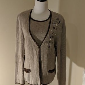 Escada twin set cardigan sleeveless top 42